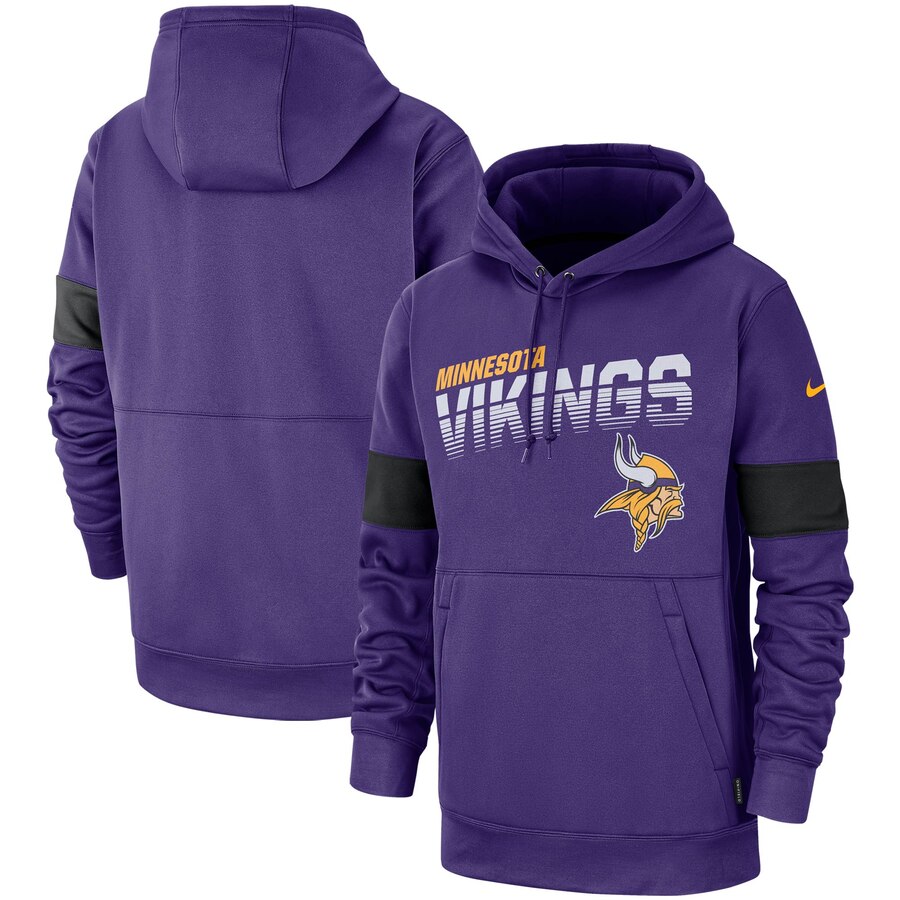 Minnesota Vikings Sideline Team Logo Performance Pullover Hoodie Minnesota Vikings Sideline Team Logo Performance Pullover Hoodie